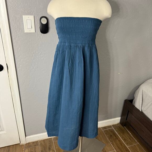 Old Navy Womens Strapless Midi Dress, Blue, Small 766931 - Picture 1 of 4